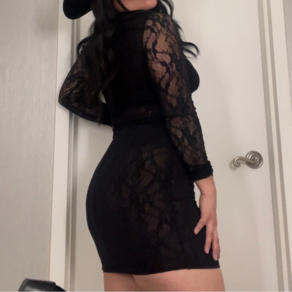 SKIMS Stretchy Black Lace Dress